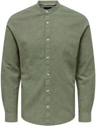 ONSCaiden LS Solid Linen MAO Shirt, ONLY and SONS, Chemise manches longues