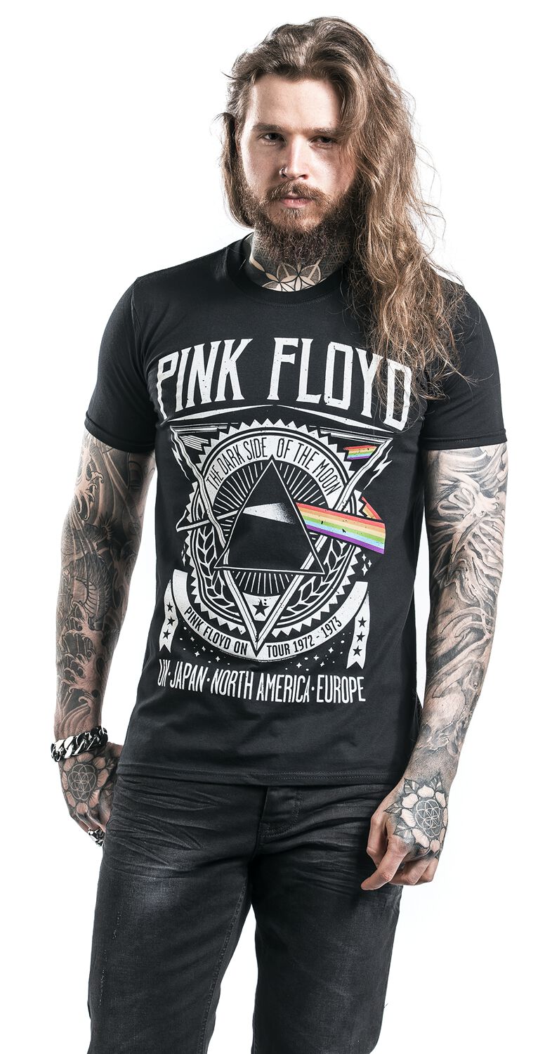 Pink Floyd T-Shirt Dark Side Of The Moon Splatter Donna - Nero, 100% Cotone, Mezza Manica - 4
