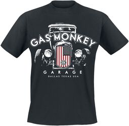 US flag grill, Gas Monkey Garage, T-Shirt Manches courtes