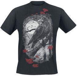 T-shirt with Full Front Raven Print