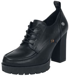 Chaussure gothique noire à clous / rivets à talon haut et plateforme