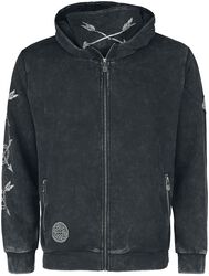 Sweat Zippé avec Masque Amovible, Black Premium by EMP, Sweat-shirt zippé à capuche