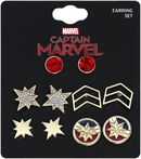 Logo, Captain Marvel, Set de boucles d'oreilles
