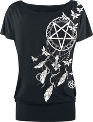 T-Shirt Attrape-Rêve Pentagramme, Gothicana by EMP, T-Shirt Manches courtes