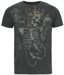 T-shirt imprimé crâne & couronne, Rock Rebel by EMP, T-Shirt Manches courtes
