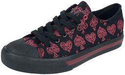 Trainers with all-over skull cards print, Rock Rebel by EMP, Baskets
