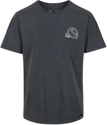 NFL Raiders - T-Shirt Noir Délavé, Recovered Clothing, T-Shirt Manches courtes