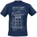Tardis - Plan, Doctor Who, T-Shirt Manches courtes