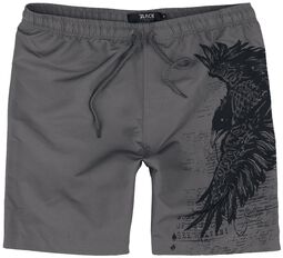 Swim Shorts with Raven Print, Black Premium by EMP, Short de bain