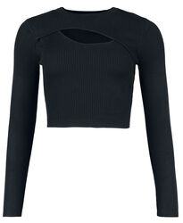 Onlliza L/S Peek-A-Boo - Crop-Top Manches Longues, Only, T-shirt manches longues