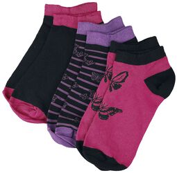 3-Pack Socks with Butterflies, Full Volume by EMP, Chaussettes