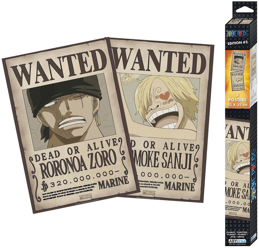 Wanted - Zoro & Sanji - Lot De 2 Posters Chibi