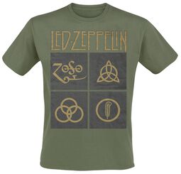 Green Symbols, Led Zeppelin, T-Shirt Manches courtes