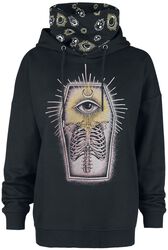 Hoodie with integrated standing collar, Gothicana by EMP, Sweat-shirt à capuche