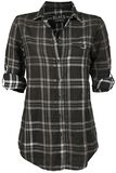 Sprayed Checkshirt, Black Premium by EMP, Chemise manches longues