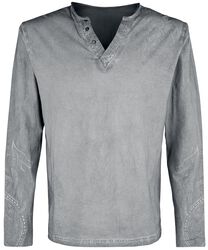 Haut Manches Longues Gris, Black Premium by EMP, T-shirt manches longues