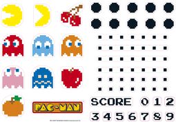 Characters & Maze - Stickers, Pac-Man, Set d'autocollants