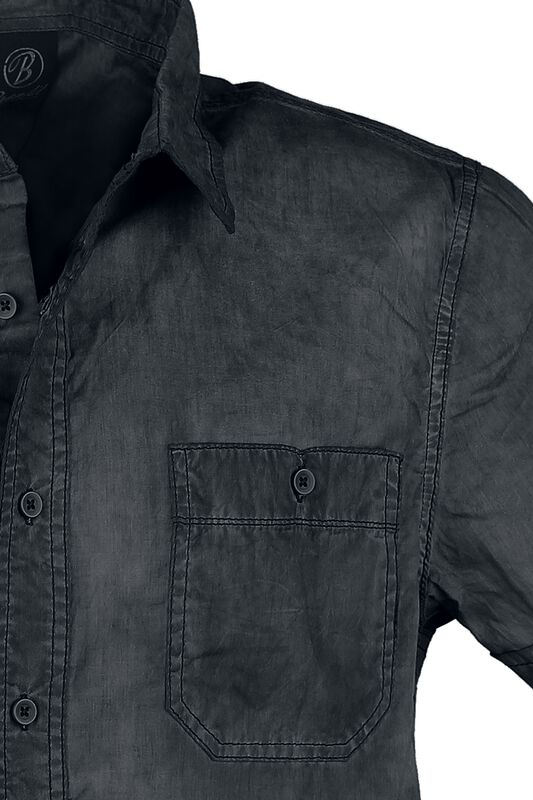 Brandit T-Shirt à Manches Longues US Homme - Chemise Casual Noire Coupe Standard Robuste