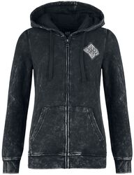 Veste à Capuche Motifs Celtiques, Black Premium by EMP, Sweat-shirt zippé à capuche