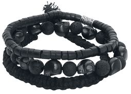 Bracelet Crâne, Rock Rebel by EMP, Set de bracelets