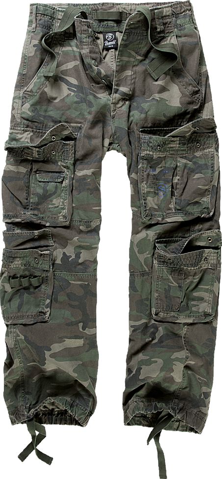 Pantalon Cargo Militaire Brandit M-65 - Camouflage Woodland, Coton, Coupe Classique, Neuf
