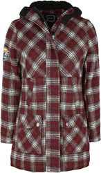 Checkered Short Coat, RED by EMP, Manteau court
