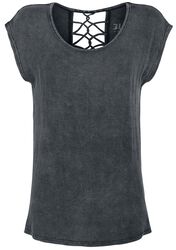 T-Shirt Bandes Décoratives Dans le Dos, Black Premium by EMP, T-Shirt Manches courtes