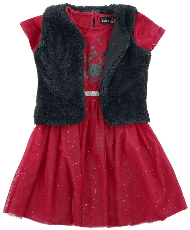 Red tulle dress with waistcoat