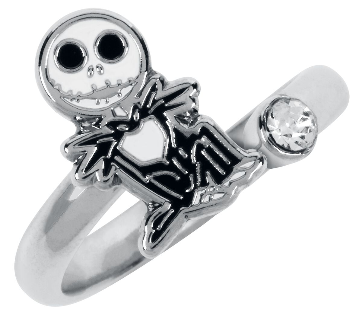Bague 2 En 1 Jack Skellington L'Étrange Noël De Monsieur Jack – Strass Étincelant, Style Halloween Gothique