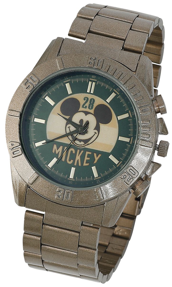 Disney Montre pour homme Mickey Mouse argentée avec bracelet en simili