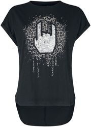 T-shirt avec rock hand & imprimé léopard, Collection EMP Stage, T-Shirt Manches courtes