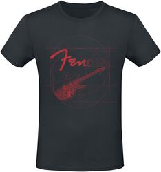 Red Guitar, Fender, T-Shirt Manches courtes