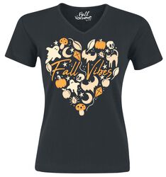 Halloween t-shirt with fall vibes heart motif, Full Volume by EMP, T-Shirt Manches courtes