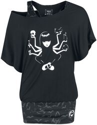 Gothicana X Emily the Strange - Haut 2-en-1, Gothicana by EMP, T-Shirt Manches courtes