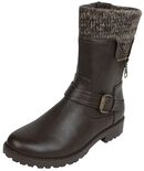Knitted Strap Boot, RED by EMP, Bottes