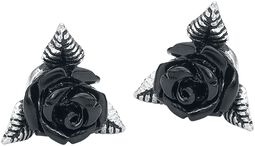 Clous D'Oreille Roses Noires, Alchemy Gothic, Set de boucles d'oreilles
