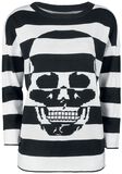 Stripes And Skull Sweatshirt, Gothicana by EMP, Pull tricoté