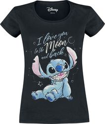 I love you to the moon and back, Lilo & Stitch, T-Shirt Manches courtes