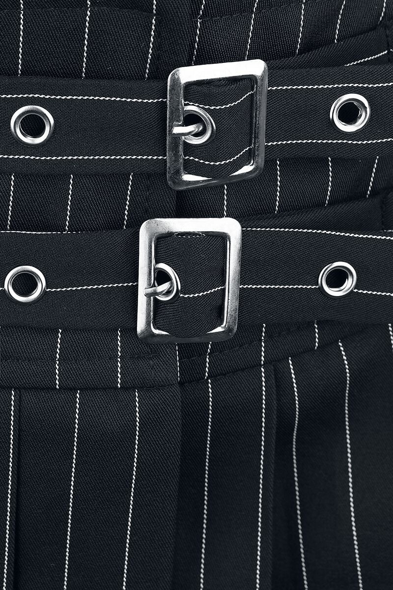 Mini jupe gothique BANNED en tissu plissé noir