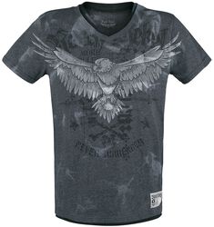 T-Shirt Imprimé & Col En V, Rock Rebel by EMP, T-Shirt Manches courtes