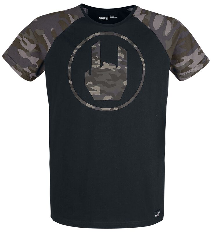 T-Shirt Noir  Imprimé Rockhand Camouflage
