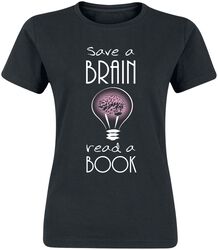 Save A Brain - Read A Book, Slogans, T-Shirt Manches courtes