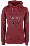 Impisch Grin Skull Hoodie, RED by EMP, Sweat-shirt à capuche