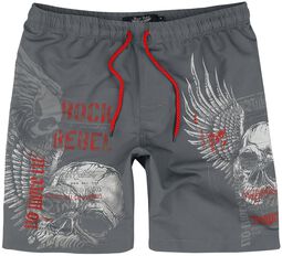 Swim Shorts with Skull Print, Rock Rebel by EMP, Short de bain