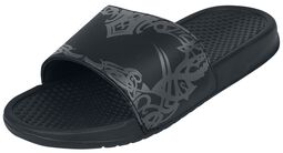 EMP sandals with tribal motif, Black Premium by EMP, Tongs