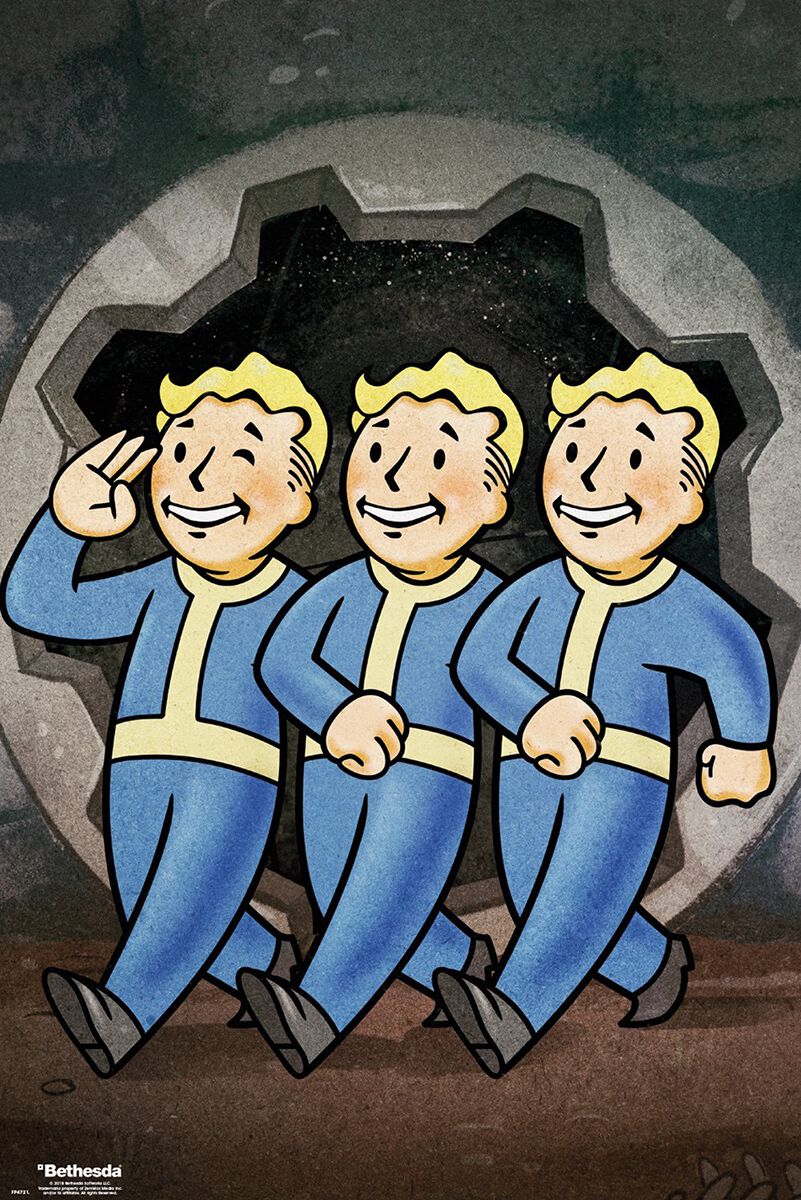 76 Vault Boys Fallout Poster EMP