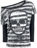 Grunge Stripe Skull, Full Volume by EMP, T-Shirt Manches courtes