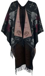 Skull and roses poncho