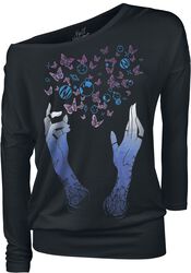 Long-sleeved shirt with playful print, Full Volume by EMP, T-shirt manches longues