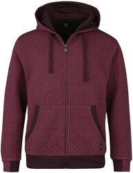 Hoodie with quilted structure, RED by EMP, Sweat-shirt zippé à capuche